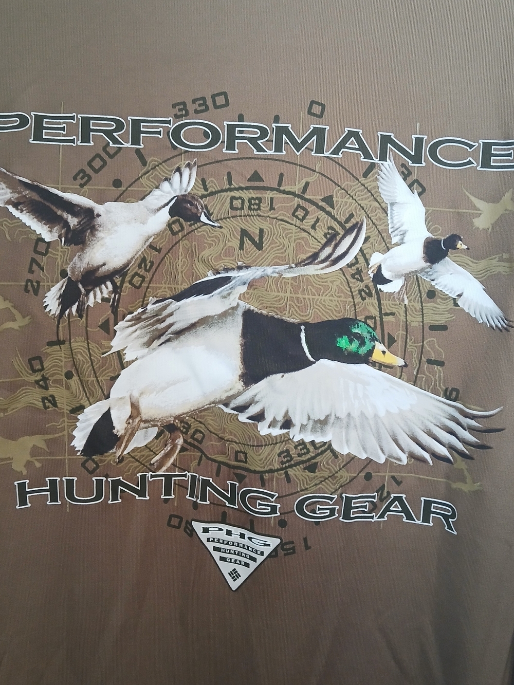 Columbia Performance Hunting Gear PHG Men's Brown Long Sleeve Graphic Tee